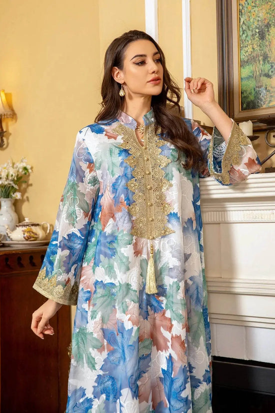 Embroidery Eid Floral Maxi Luxury Jalabiya - IVORYNN