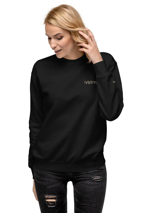 Essential Women Comfort Premium Black Sweatshirt - IVORYNN