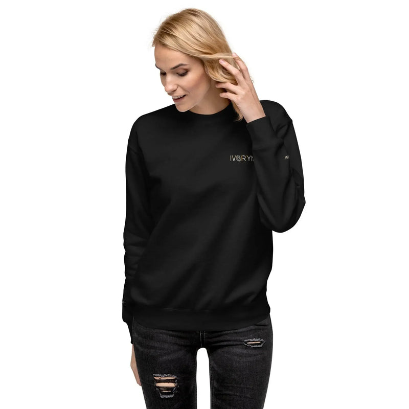 Essential Women Comfort Premium Black Sweatshirt - IVORYNN