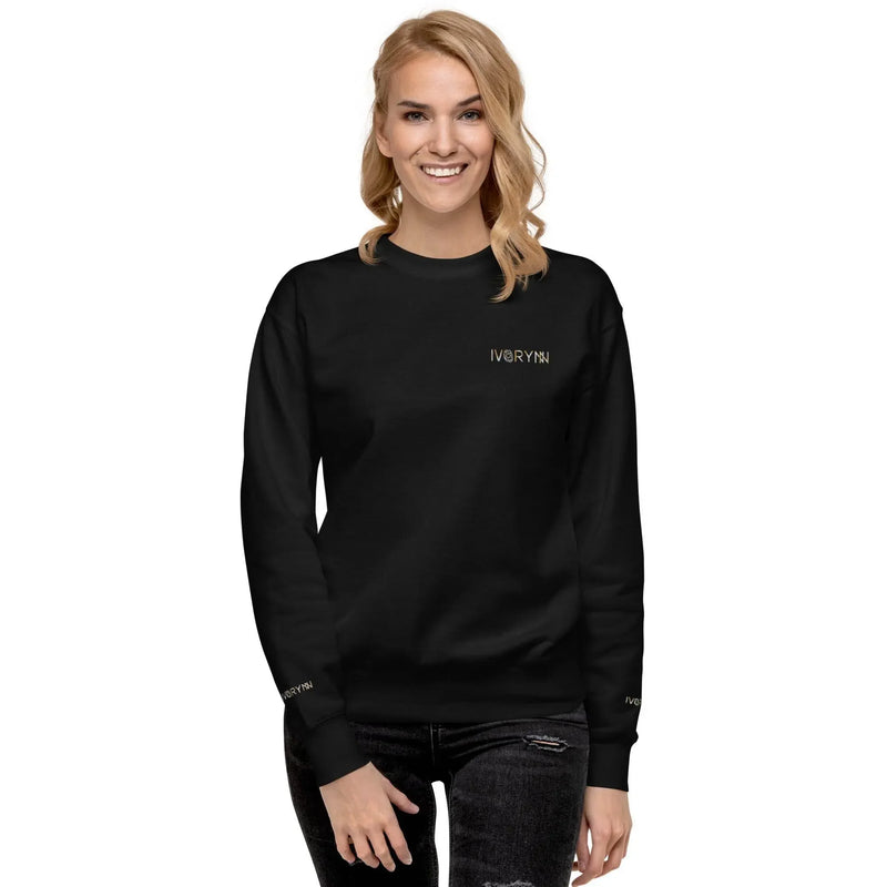 Essential Women Comfort Premium Black Sweatshirt - IVORYNN