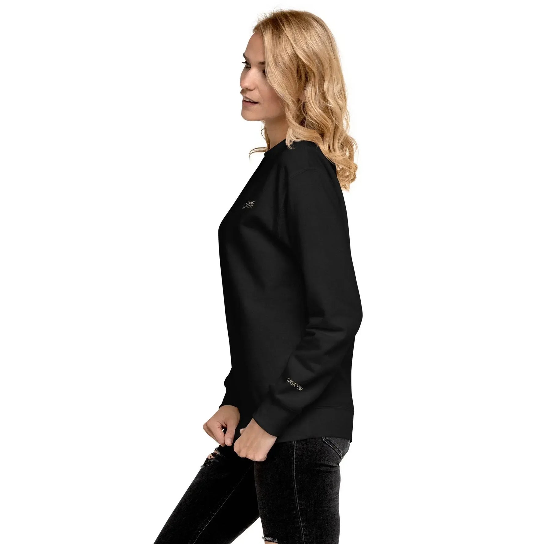 Essential Women Comfort Premium Black Sweatshirt - IVORYNN