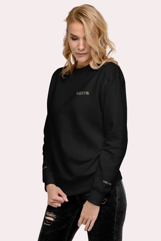 Essential Women Comfort Premium Black Sweatshirt - IVORYNN