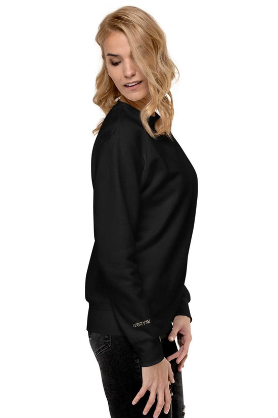 Essential Women Comfort Premium Black Sweatshirt - IVORYNN