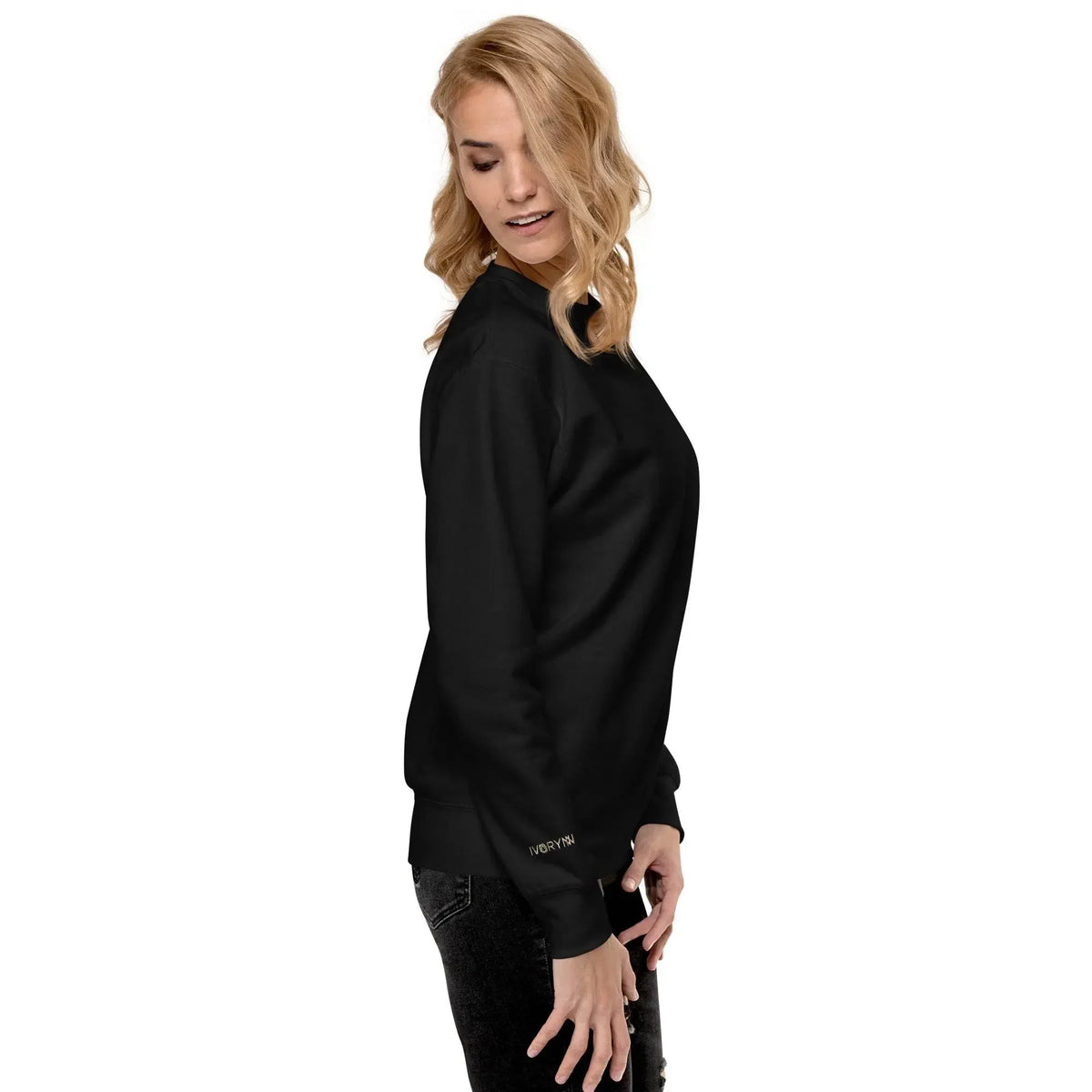 Essential Women Comfort Premium Black Sweatshirt - IVORYNN