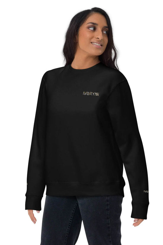 Essential Women Comfort Premium Black Sweatshirt - IVORYNN