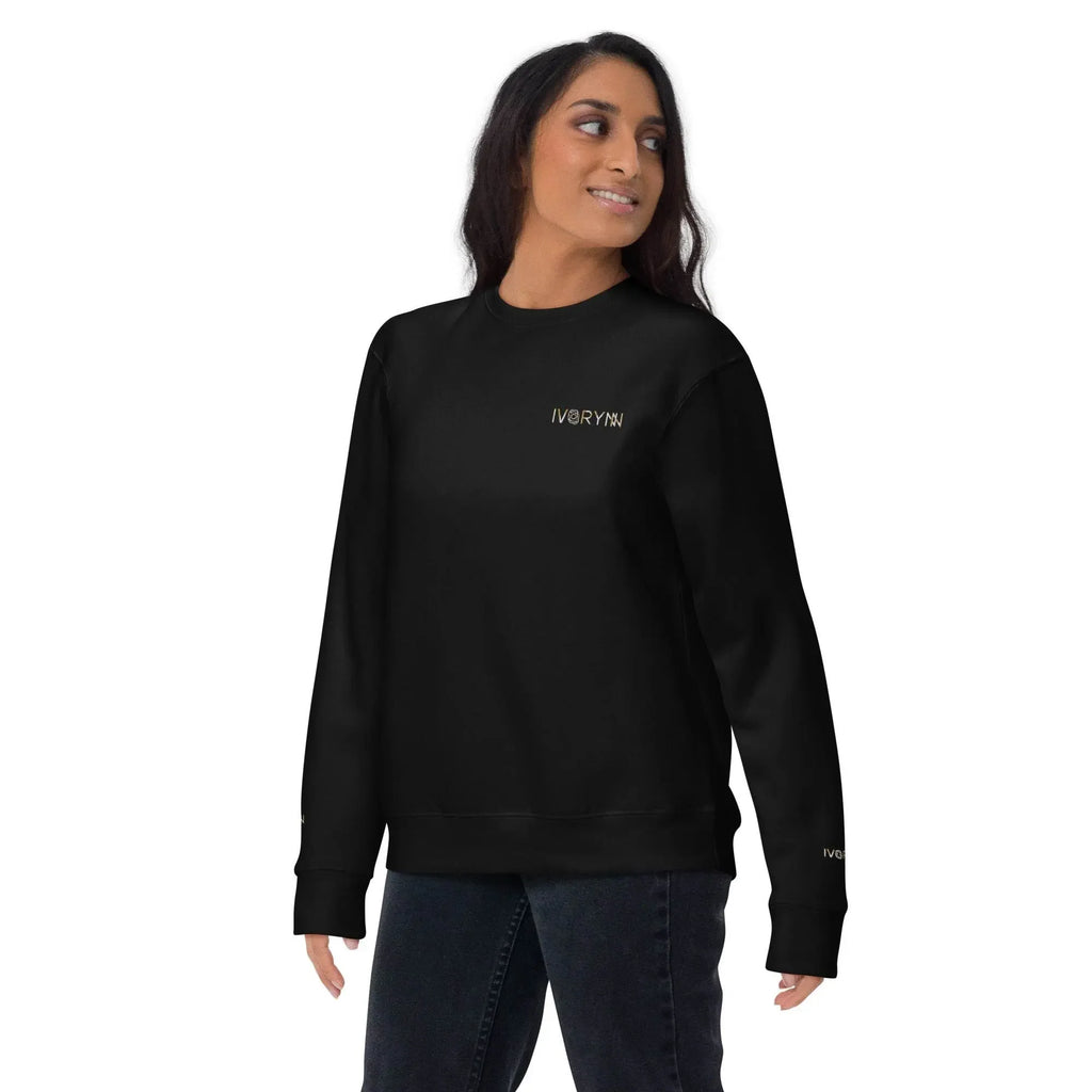 Essential Women Comfort Premium Black Sweatshirt - IVORYNN
