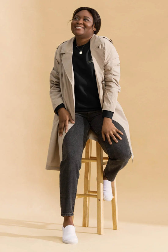 Essential Women Comfort Premium Black Sweatshirt - IVORYNN