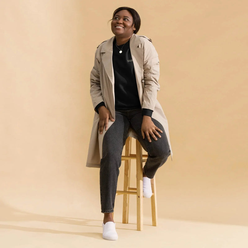 Essential Women Comfort Premium Black Sweatshirt - IVORYNN