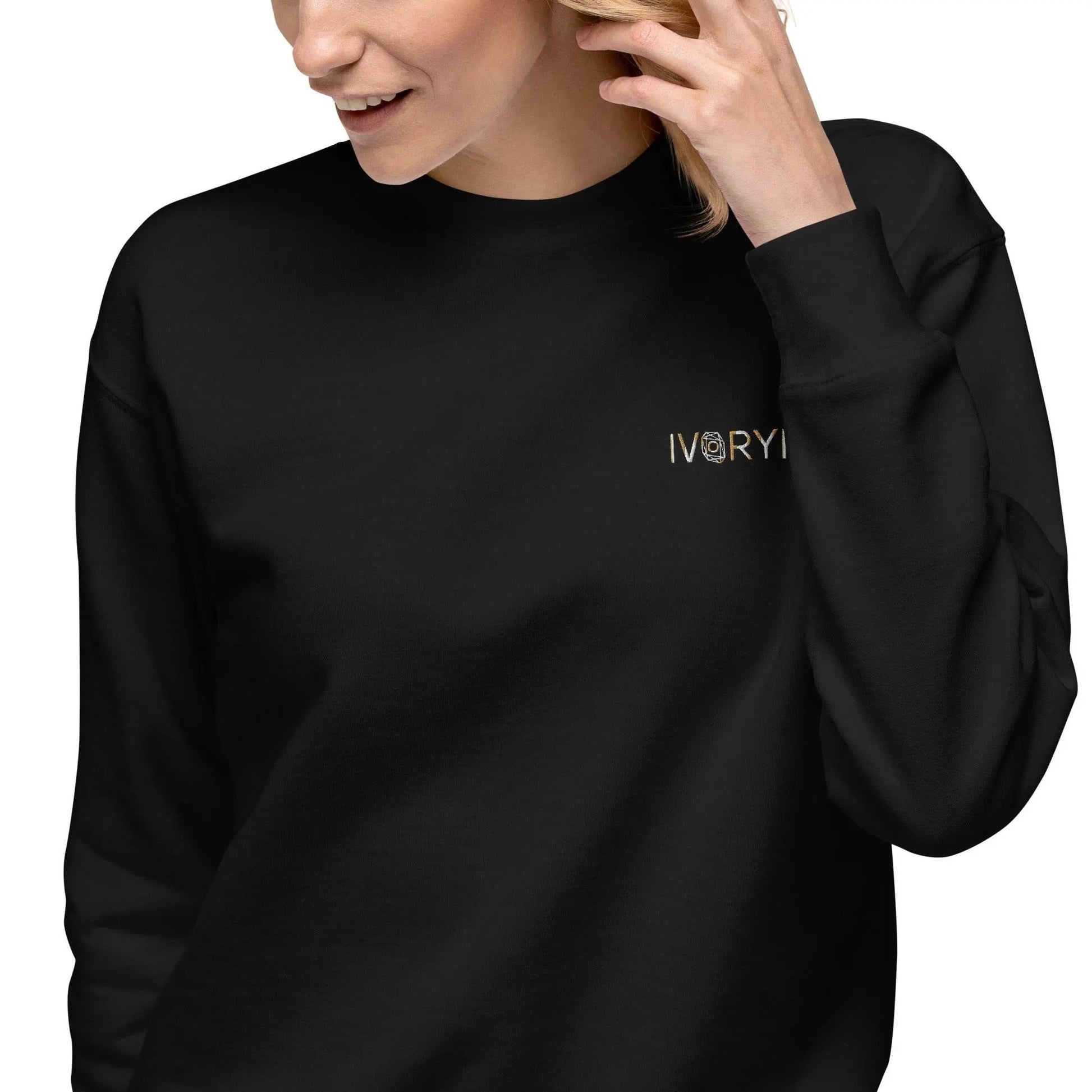 Essential Women Comfort Premium Black Sweatshirt - IVORYNN