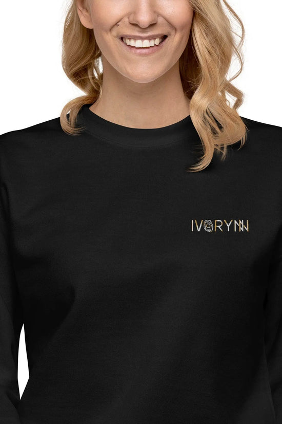 Essential Women Comfort Premium Black Sweatshirt - IVORYNN