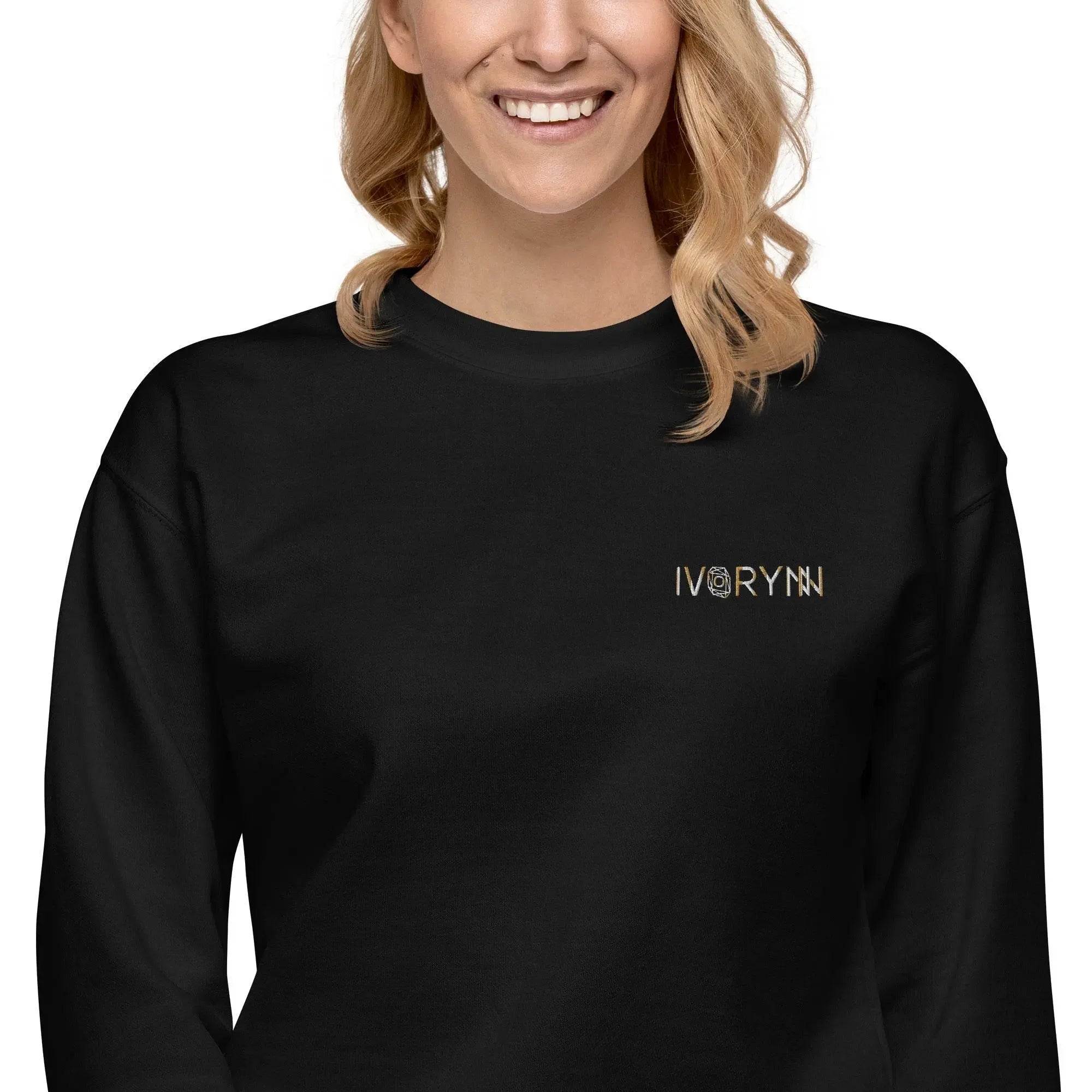 Essential Women Comfort Premium Black Sweatshirt - IVORYNN
