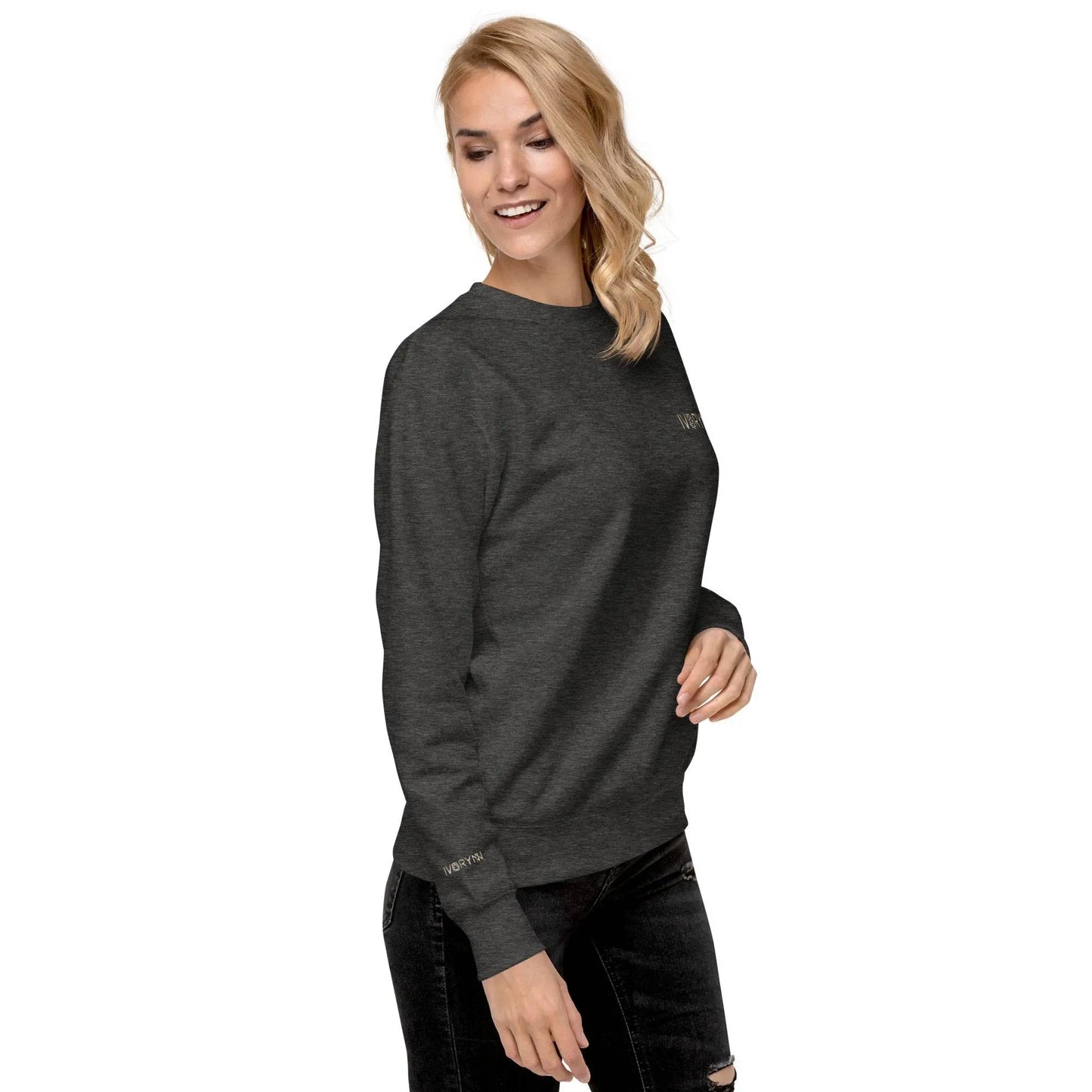 Essential Women Comfort Premium Charcoal Heather Sweatshirt - IVORYNN