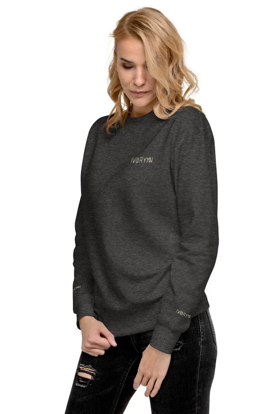 Essential Women Comfort Premium Charcoal Heather Sweatshirt - IVORYNN