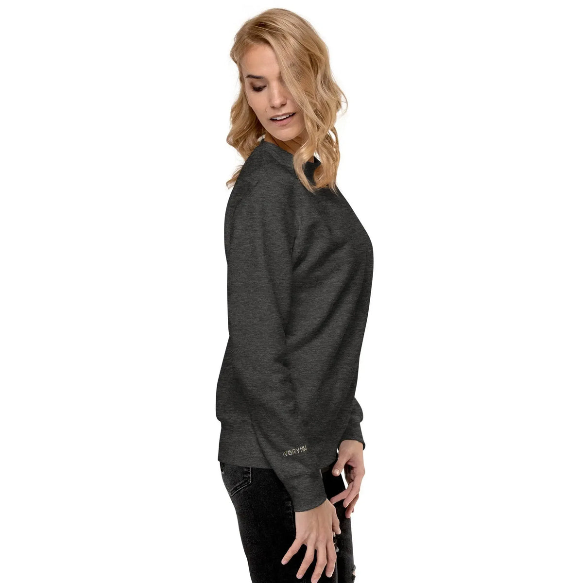 Essential Women Comfort Premium Charcoal Heather Sweatshirt - IVORYNN