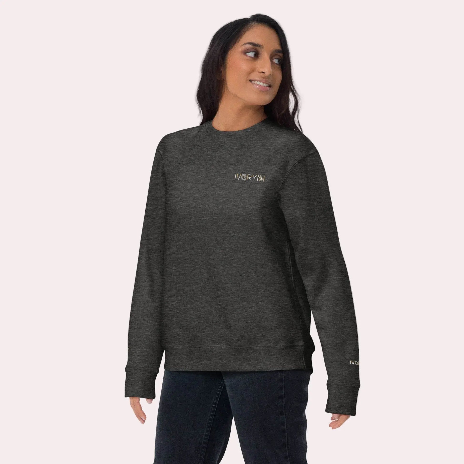 Essential Women Comfort Premium Charcoal Heather Sweatshirt - IVORYNN