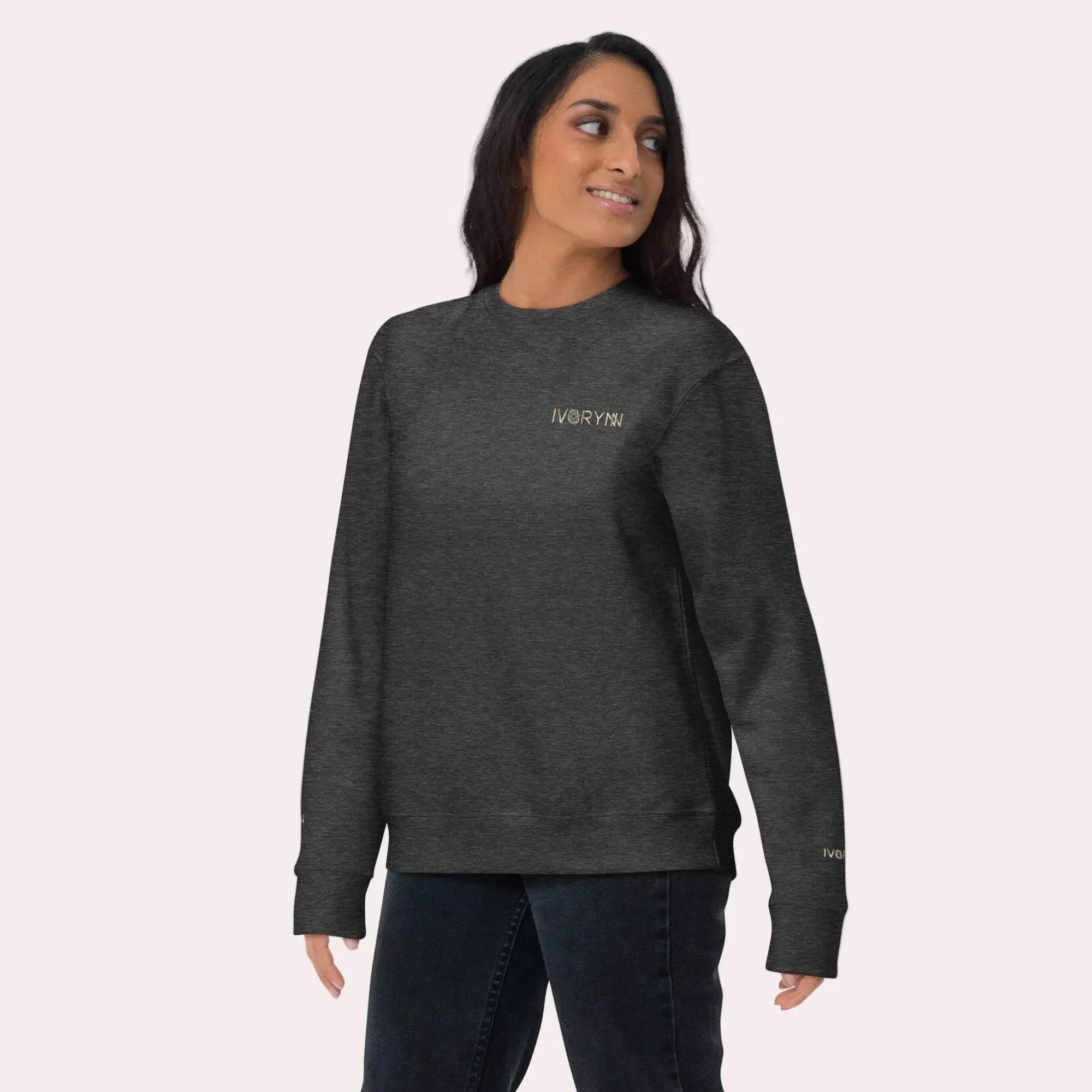 Essential Women Comfort Premium Charcoal Heather Sweatshirt - IVORYNN