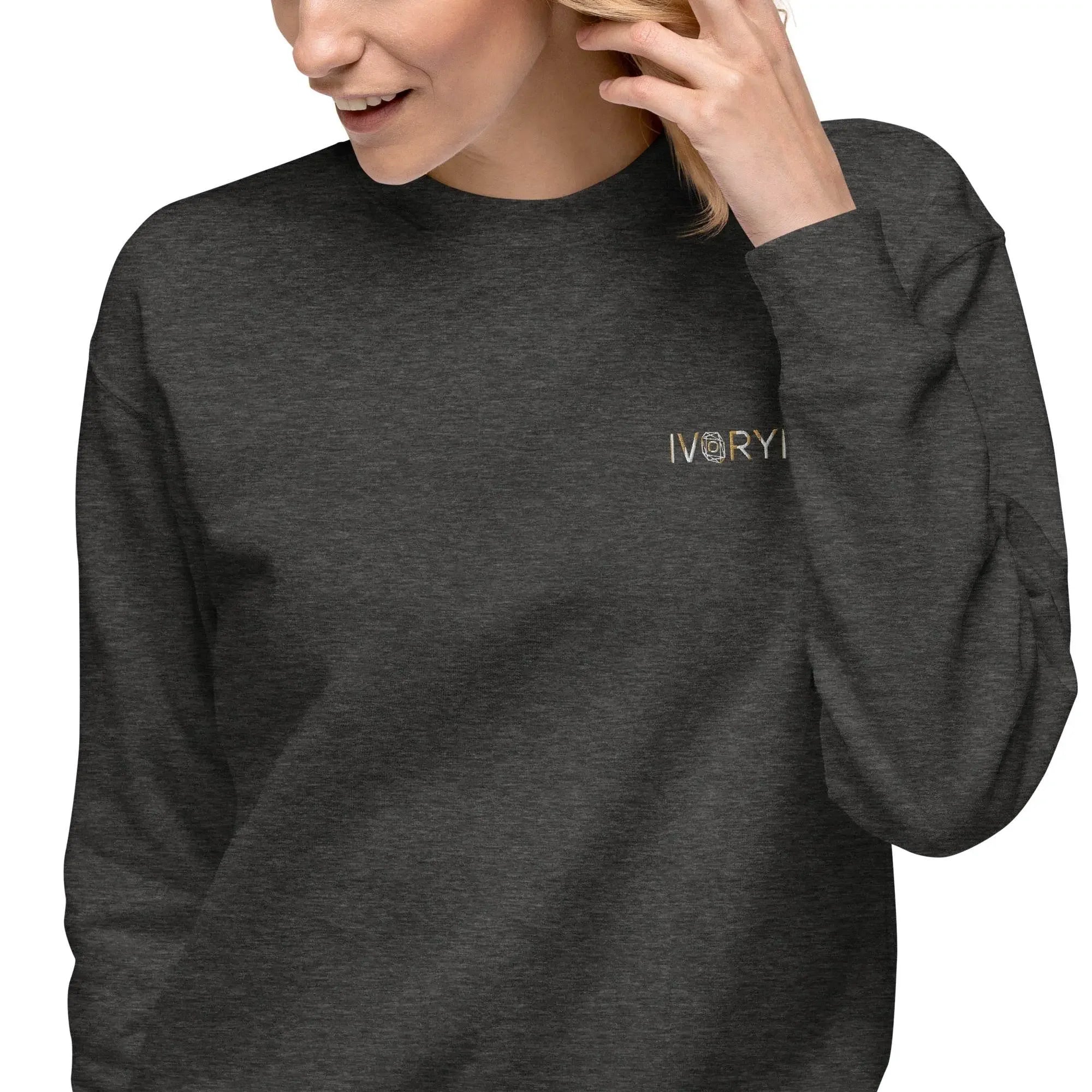 Essential Women Comfort Premium Charcoal Heather Sweatshirt - IVORYNN