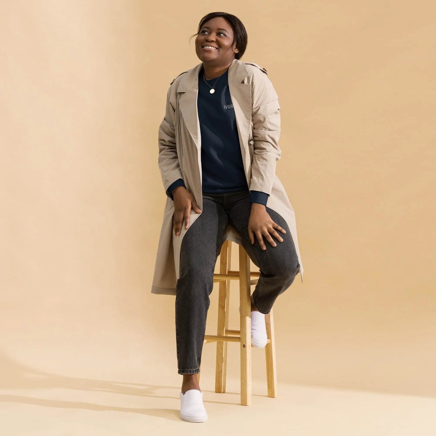 Essential Women Comfort Premium Navy Sweatshirt - IVORYNN