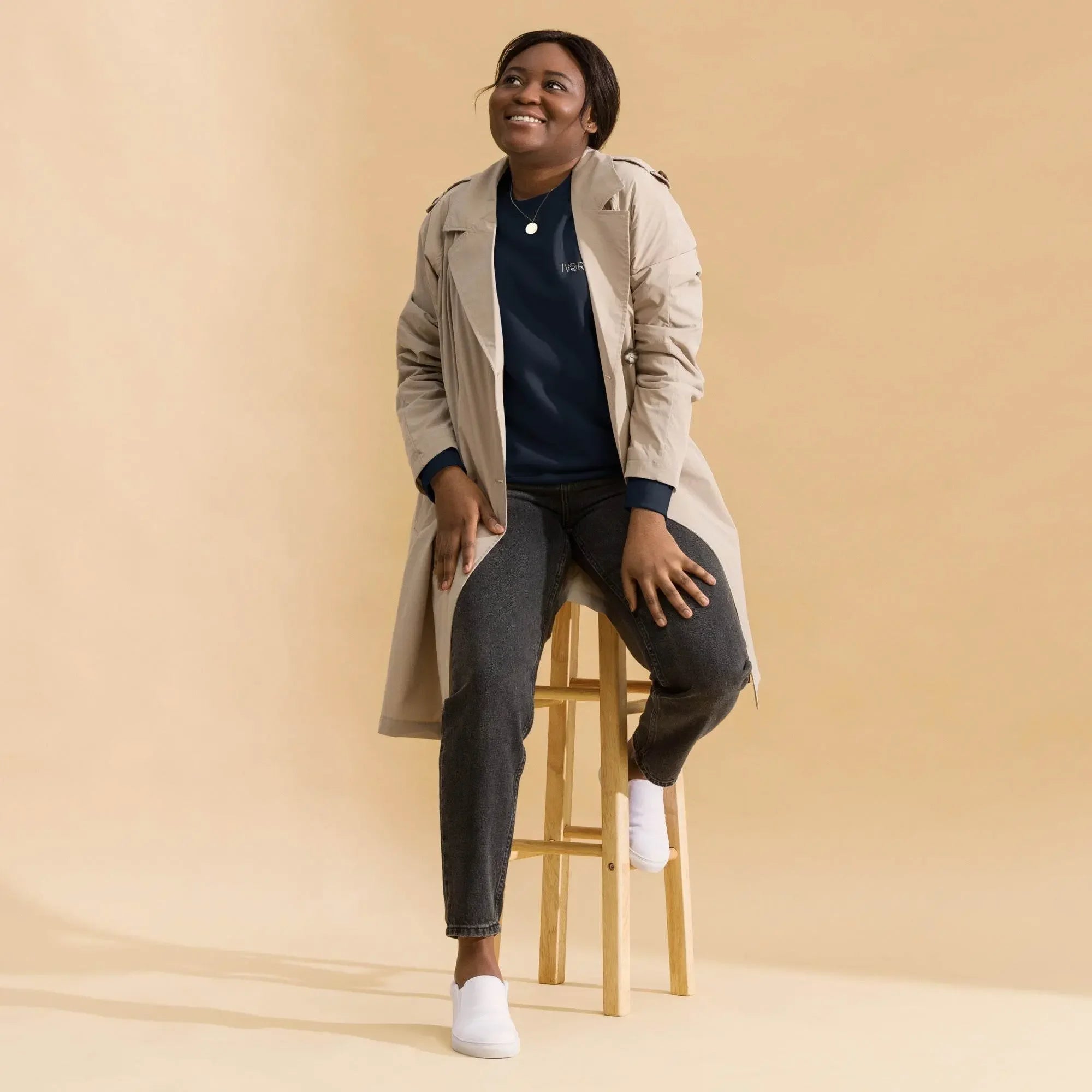 Essential Women Comfort Premium Navy Sweatshirt - IVORYNN