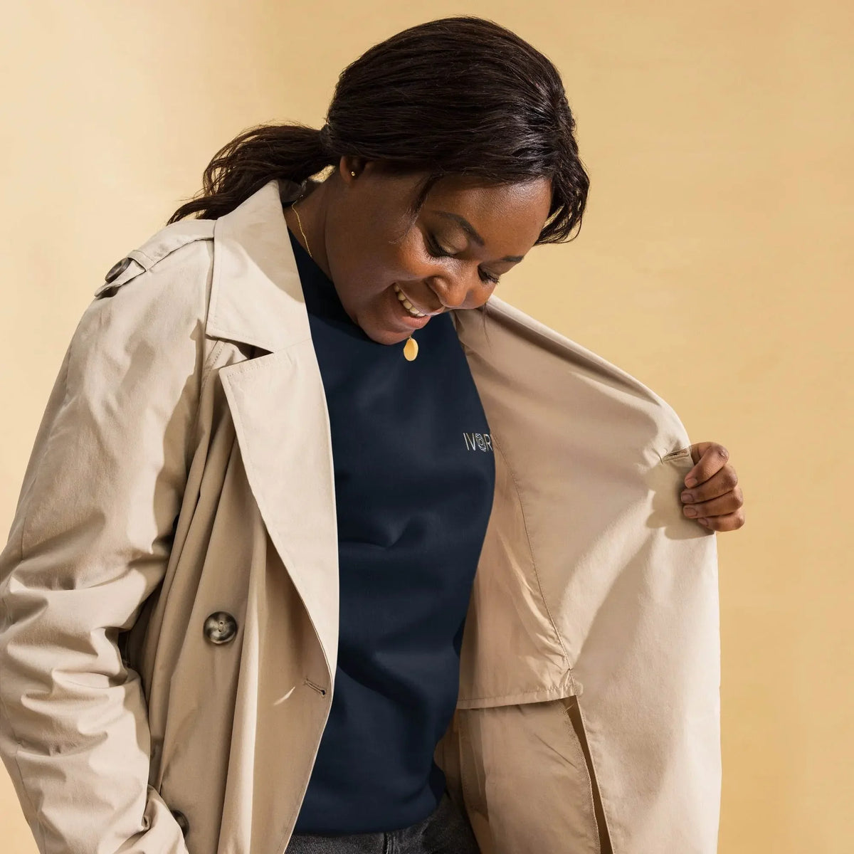 Essential Women Comfort Premium Navy Sweatshirt - IVORYNN