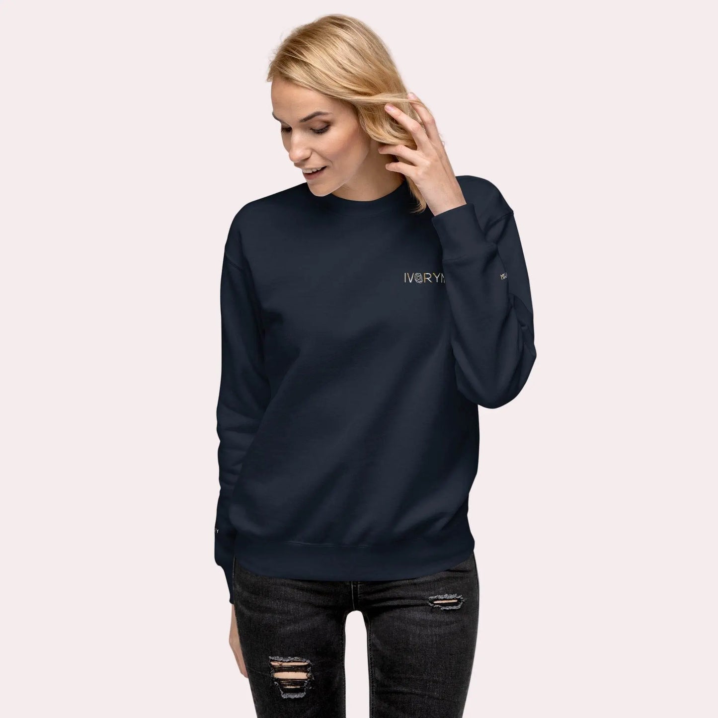 Essential Women Comfort Premium Navy Sweatshirt - IVORYNN