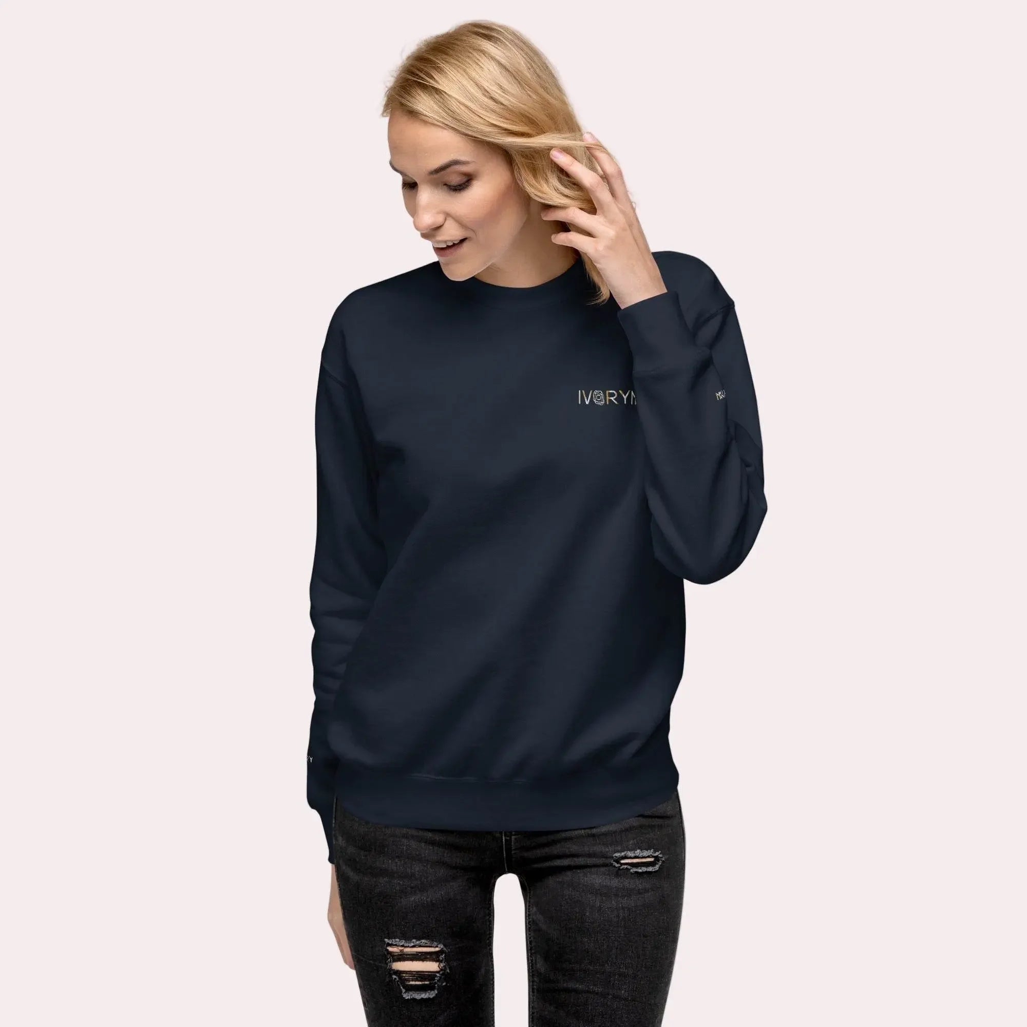 Essential Women Comfort Premium Navy Sweatshirt - IVORYNN