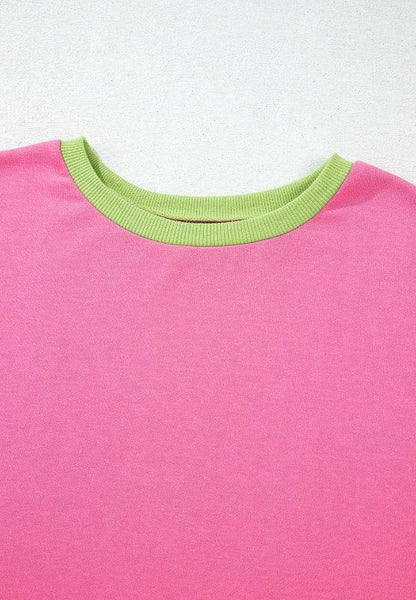 Exposed Seam Color Block Long Sleeve Sweatshirt - IVORYNN