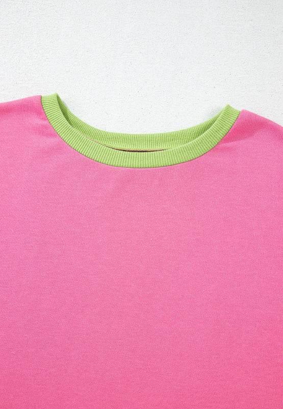 Exposed Seam Color Block Long Sleeve Sweatshirt - IVORYNN