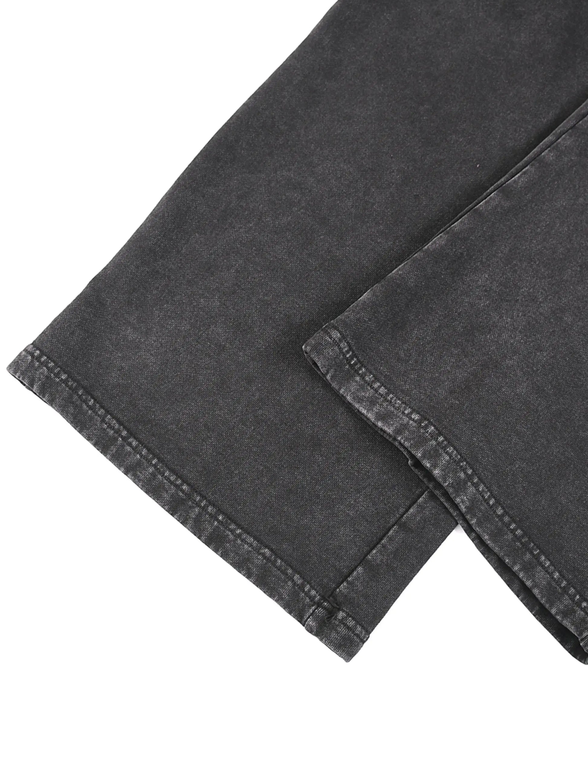 FANBE Acid Wash Straight Leg Pants - IVORYNN