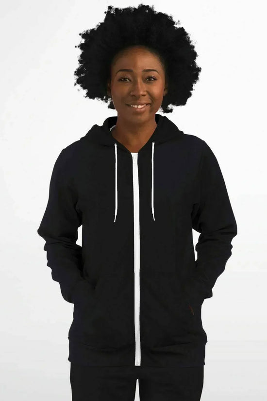 Faith Athletic Zip-Up Black Hoodie - IVORYNN