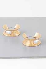 Flared Pearl Teardrop Hoop Earrings - IVORYNN