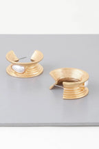 Flared Pearl Teardrop Hoop Earrings - IVORYNN