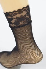 Floral Laced Mesh Socks - IVORYNN