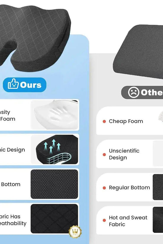 Floral Orthopedic Memory Foam Seat Black Cushion - IVORYNN