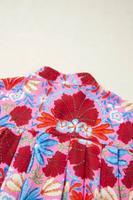 Floral Puff Sleeve Button-Up Blouses - IVORYNN
