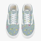 Floral Trendy Low-Top Canvas Pistachio Sneakers - IVORYNN