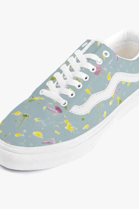 Floral Trendy Low-Top Canvas Pistachio Sneakers - IVORYNN