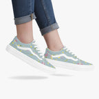 Floral Trendy Low-Top Canvas Pistachio Sneakers - IVORYNN