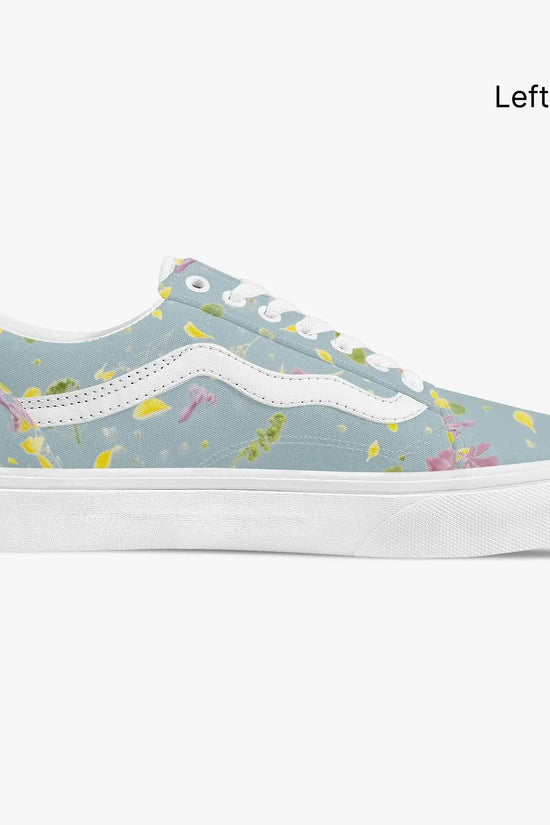 Floral Trendy Low-Top Canvas Pistachio Sneakers - IVORYNN