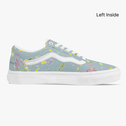 Floral Trendy Low-Top Canvas Pistachio Sneakers - IVORYNN