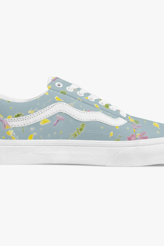 Floral Trendy Low-Top Canvas Pistachio Sneakers - IVORYNN