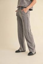 French Terry Mineral Wash Pants - IVORYNN