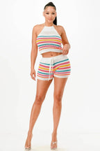 Fresh Ice Mood Crochet Short Set - IVORYNN