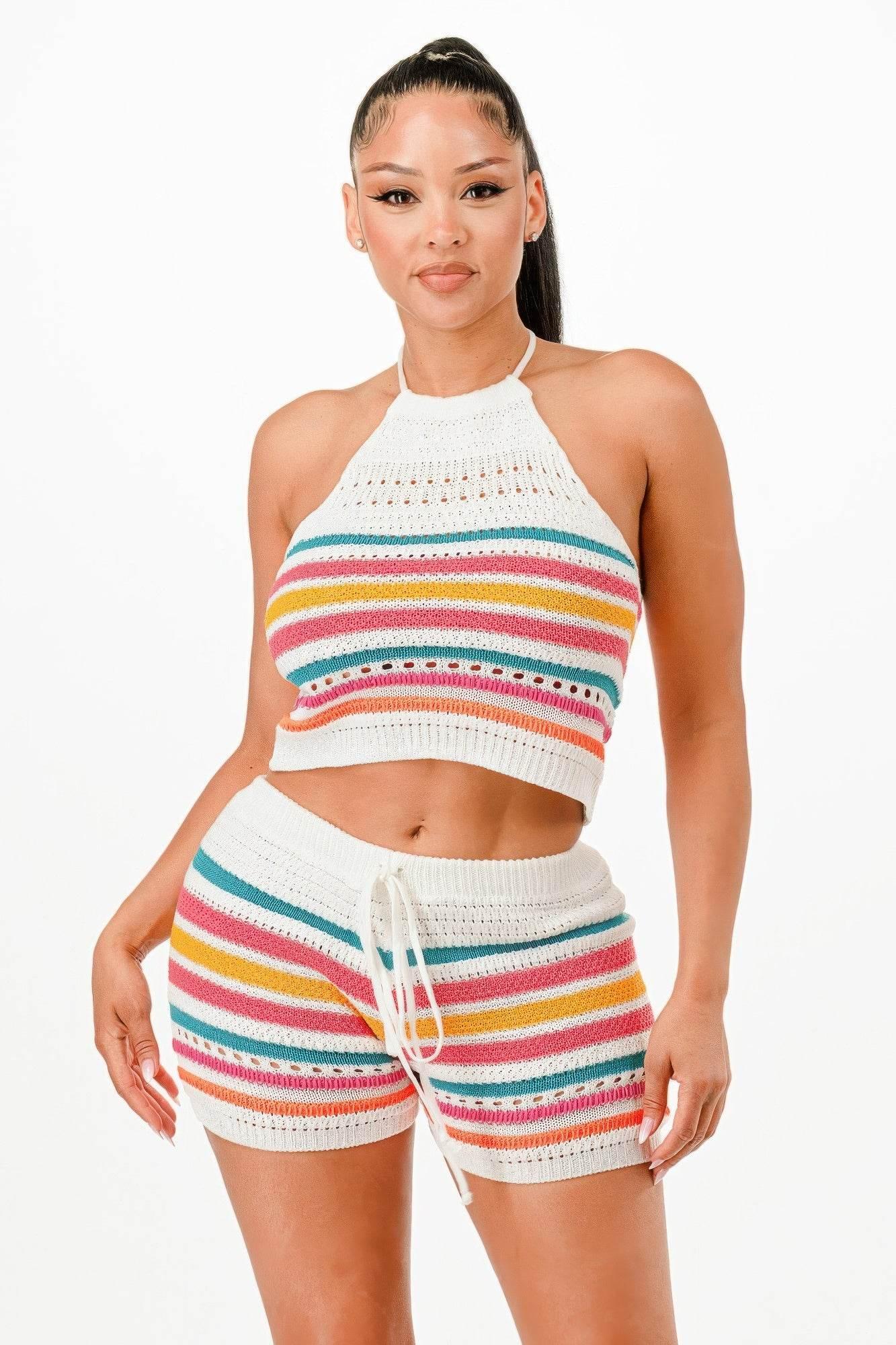 Fresh Ice Mood Crochet Short Set - IVORYNN