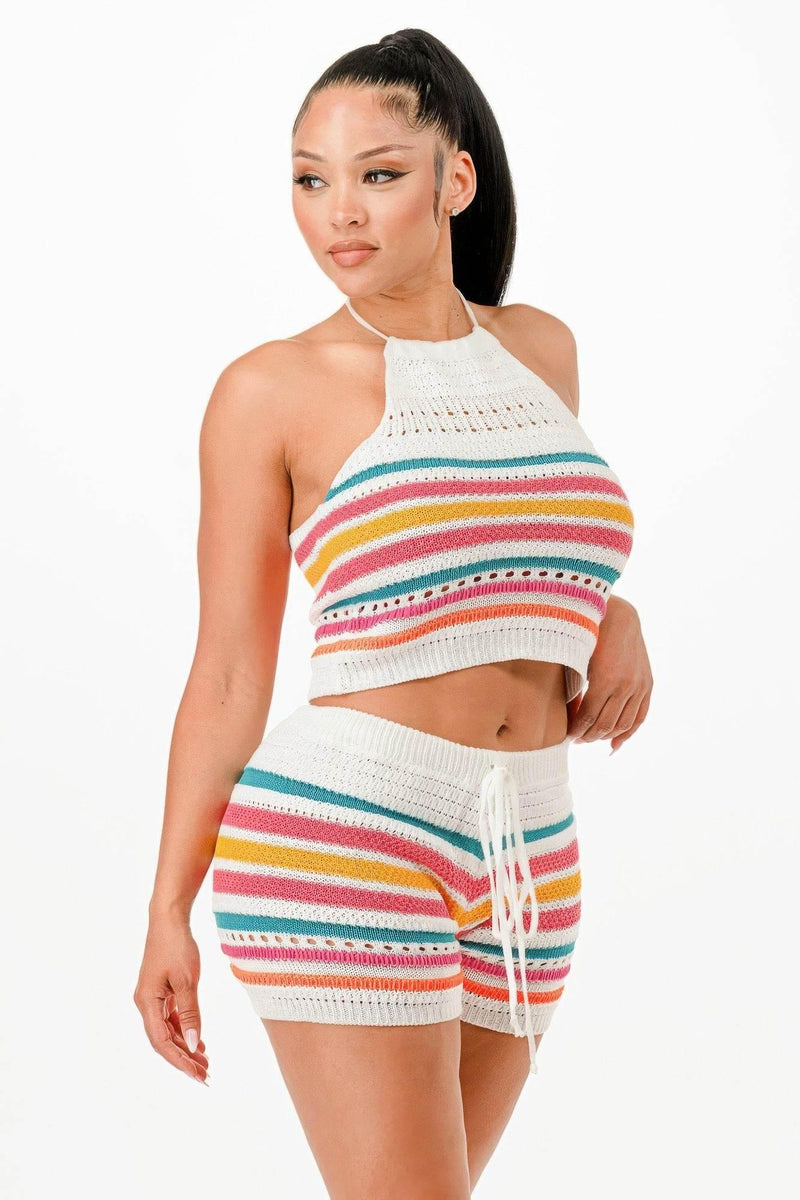 Fresh Ice Mood Crochet Short Set - IVORYNN