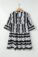 Fresh Look Tiered Notched Half Sleeve Casual Dress - IVORYNN