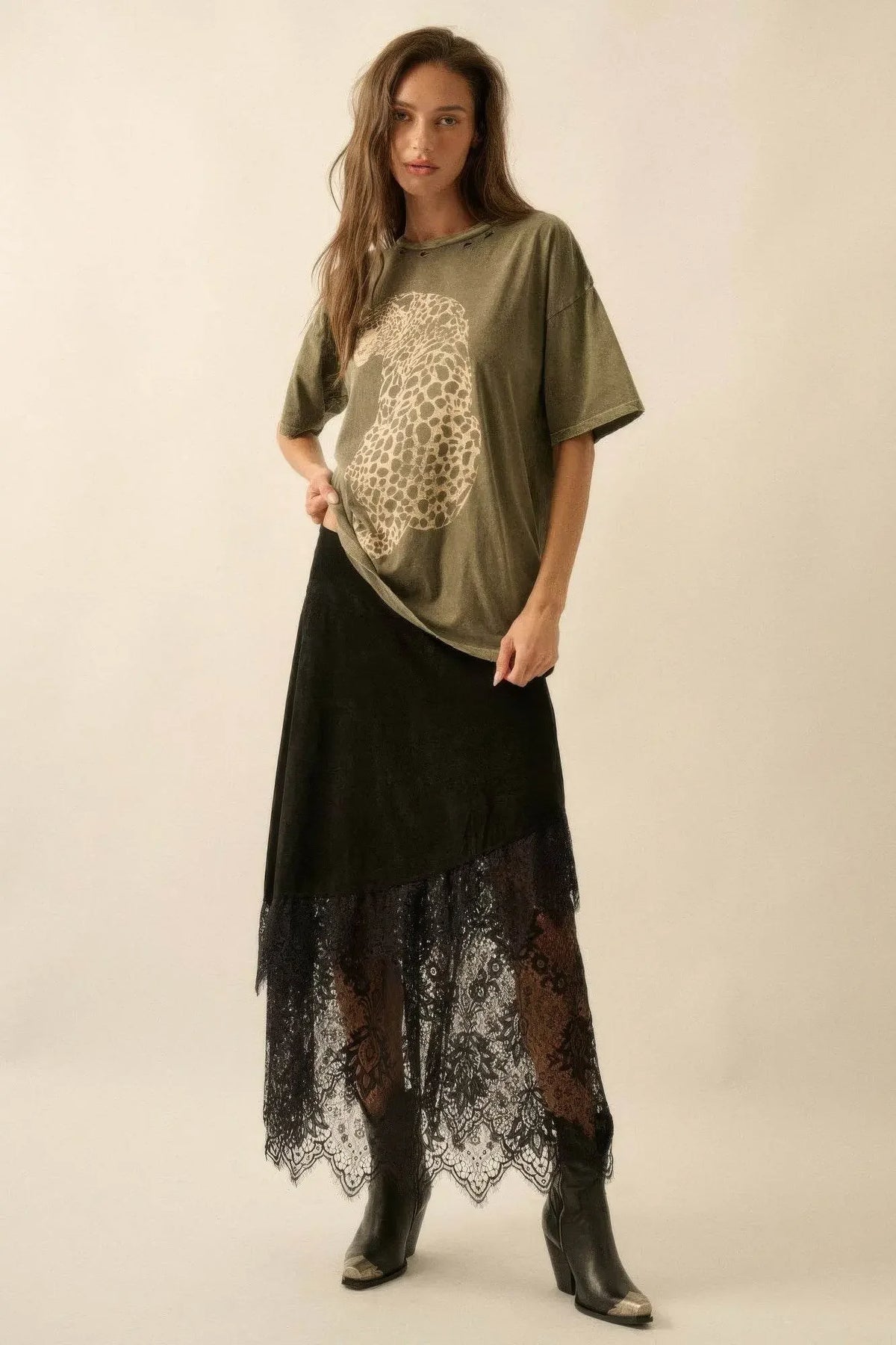Funky Loos Slit Tie-up Maxi Dress - IVORYNN