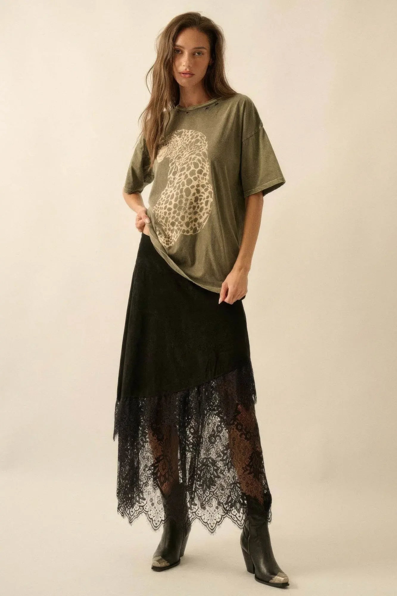 Funky Loos Slit Tie-up Maxi Dress - IVORYNN