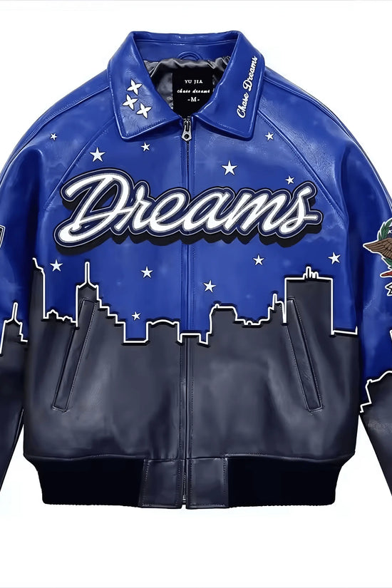 Genuine Leather Waterproof Embroidered Winter Jacket - IVORYNN