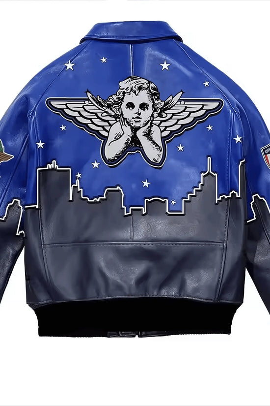 Genuine Leather Waterproof Embroidered Winter Jacket - IVORYNN